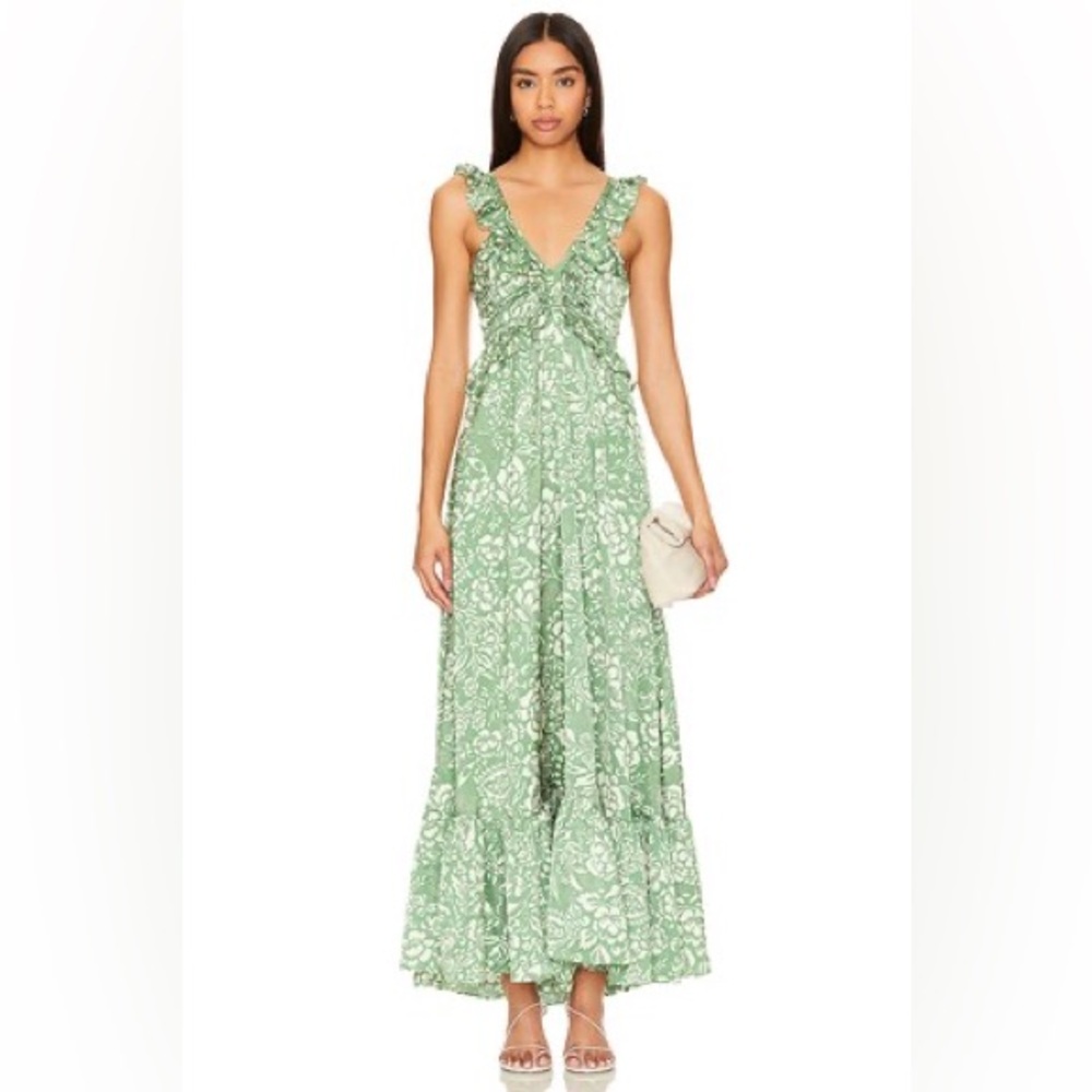 Heartloom Green Floral Maxi Dress